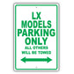 Lexus Lx Models Parking Only All Others Will Be Towed Aluminum Decor Garage Sign
