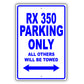 Lexus Rx 350 Parking Only All Others Will Be Towed Aluminum Decor Garage Sign