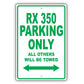 Lexus Rx 350 Parking Only All Others Will Be Towed Aluminum Decor Garage Sign