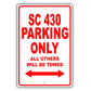 Lexus Sc 430 Parking Only All Others Will Be Towed Aluminum Decor Garage Sign