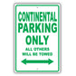 Lincoln Continental Parking Only All Others Will Be Towed Aluminum Decor Garage Sign