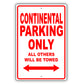 Lincoln Continental Parking Only All Others Will Be Towed Aluminum Decor Garage Sign