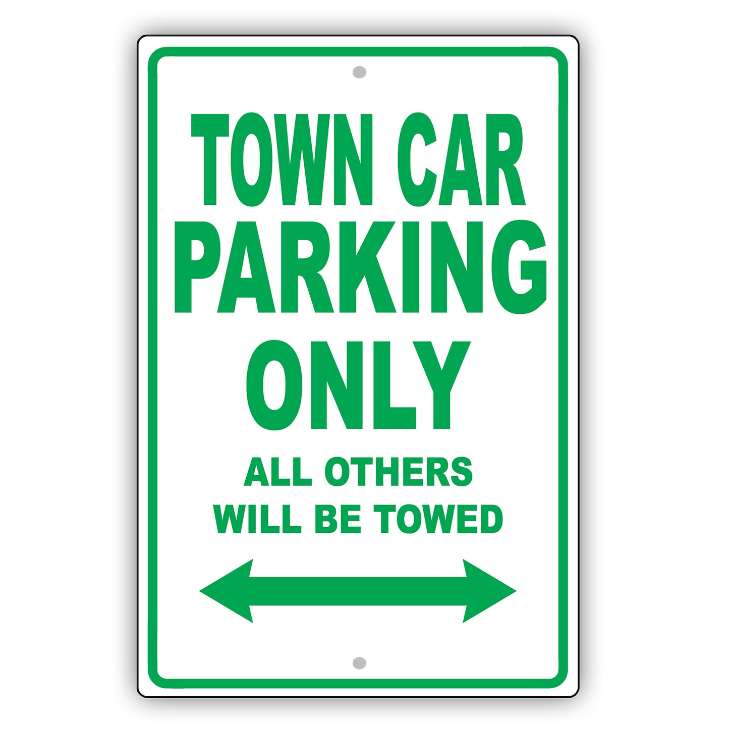 Lincoln Town Car Parking Only All Others Will Be Towed Aluminum Decor Garage Sign