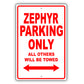 Lincoln Zephyr Parking Only All Others Will Be Towed Aluminum Decor Garage Sign