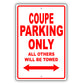 Maserati Coupe Parking Only All Others Will Be Towed Aluminum Decor Garage Sign
