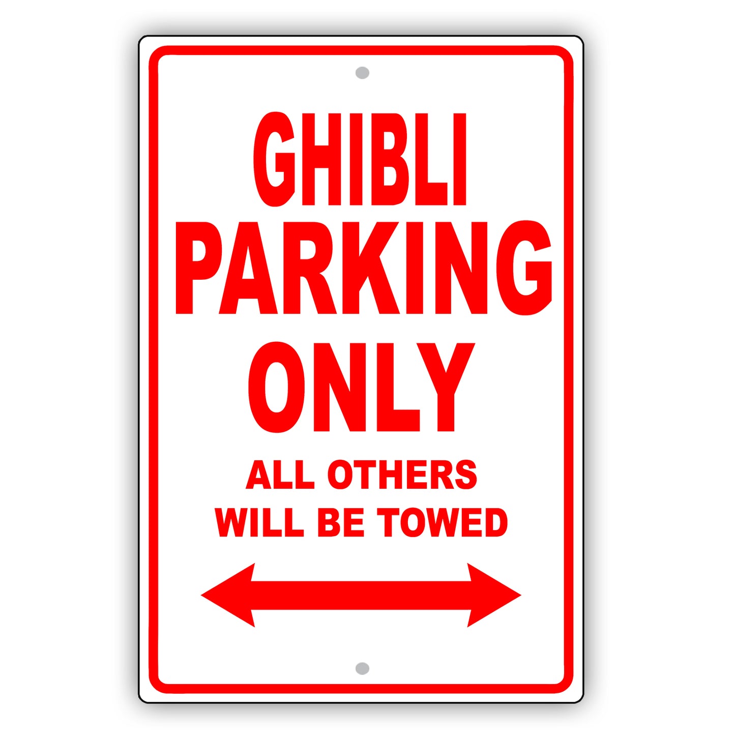 Maserati Ghibli Parking Only All Others Will Be Towed Aluminum Decor Garage Sign