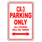 Mazda Cx 3 Parking Only All Others Will Be Towed Aluminum Decor Garage Sign