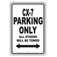 Mazda Cx 7 Parking Only All Others Will Be Towed Aluminum Decor Garage Sign
