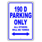 Mercedes Benz 190 D Parking Only Others Will Be Towed Aluminum Decor Garage Sign