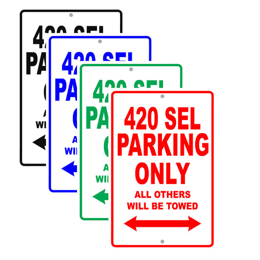 Mercedes Benz 420 Sel Parking Only Others Will Be Towed Aluminum Decor Garage Sign