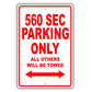 Mercedes Benz 560 Sec Parking Only Others Will Be Towed Aluminum Decor Garage Sign