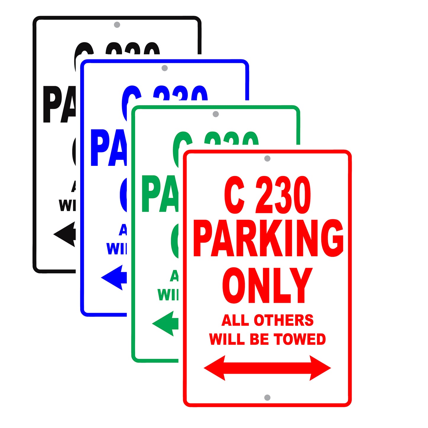 Mercedes Benz C 230 Parking Only All Others Will Be Towed Aluminum Decor Garage Sign