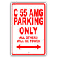 Mercedes Benz C 55 Amg Parking Only All Others Will Be Towed Aluminum Garage Sign