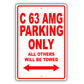 Mercedes Benz C 63 Amg Parking Only All Others Will Be Towed Aluminum Garage Sign