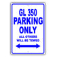 Mercedes Benz Gl 350 Parking Only All Others Will Be Towed Aluminum Decor Garage Sign