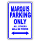 Mercury Marquis Parking Only All Others Will Be Towed Aluminum Decor Garage Sign