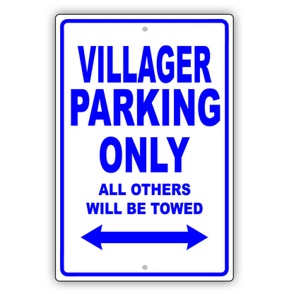 Mercury Villager Parking Only All Others Will Be Towed Aluminum Decor Garage Sign