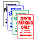 Mercury Zephyr Parking Only All Others Will Be Towed Aluminum Decor Garage Sign