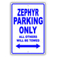 Mercury Zephyr Parking Only All Others Will Be Towed Aluminum Decor Garage Sign