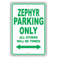 Mercury Zephyr Parking Only All Others Will Be Towed Aluminum Decor Garage Sign