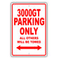 Mistsubishi 3000gt Parking Only All Others Will Be Towed Aluminum Decor Garage Sign