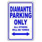 Mistsubishi Diamante Parking Only All Others Will Be Towed Aluminum Decor Garage Sign