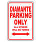Mistsubishi Diamante Parking Only All Others Will Be Towed Aluminum Decor Garage Sign