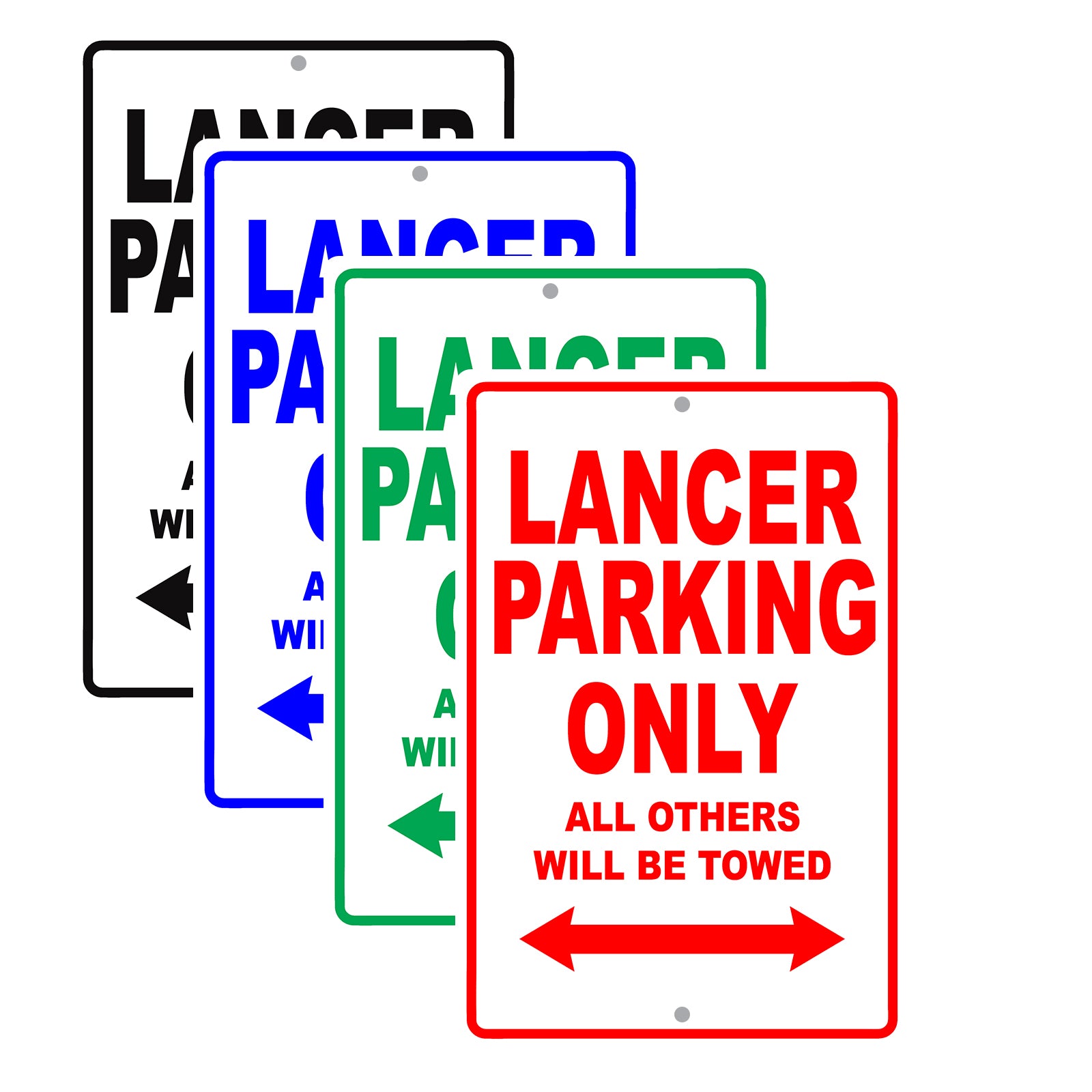 Mistsubishi Lancer Parking Only All Others Will Be Towed Aluminum Decor Garage Sign