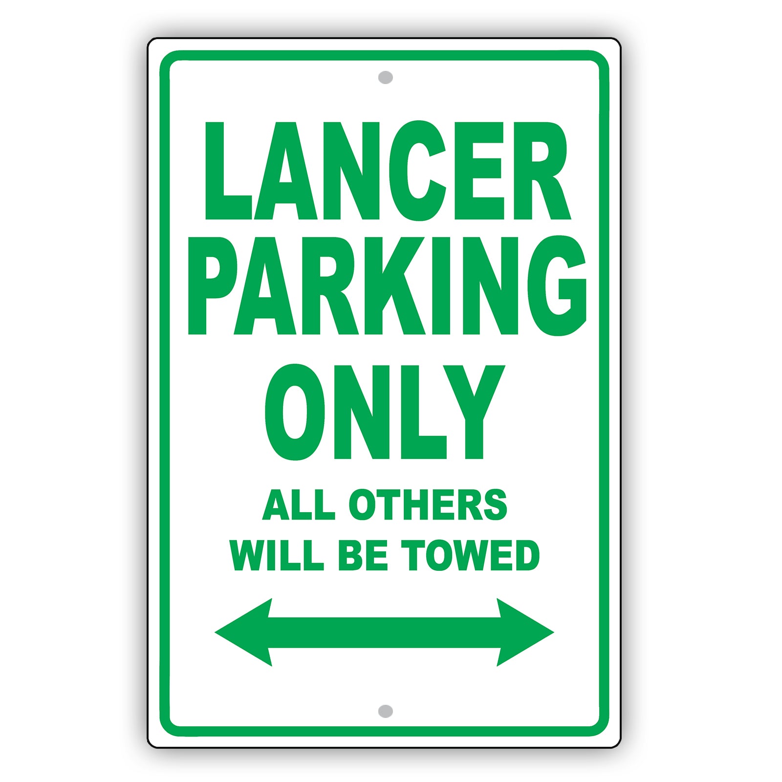 Mistsubishi Lancer Parking Only All Others Will Be Towed Aluminum Decor Garage Sign