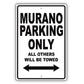 Nissan Murano Parking Only All Others Will Be Towed Aluminum Decor Garage Sign