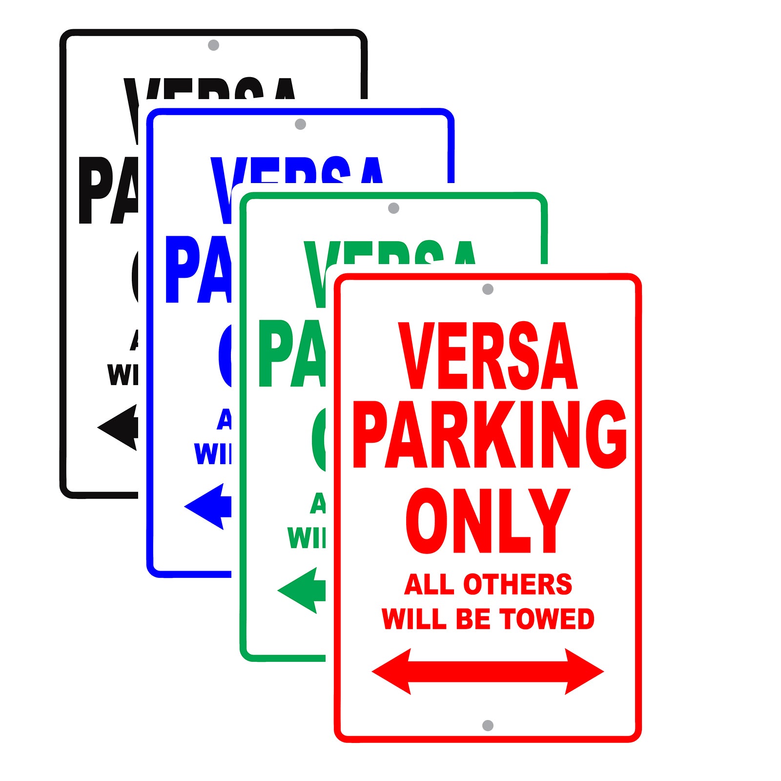 Nissan Versa Parking Only All Others Will Be Towed Aluminum Decor Garage Sign