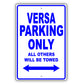 Nissan Versa Parking Only All Others Will Be Towed Aluminum Decor Garage Sign
