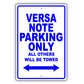 Nissan Versa Note Parking Only All Others Will Be Towed Aluminum Decor Garage Sign