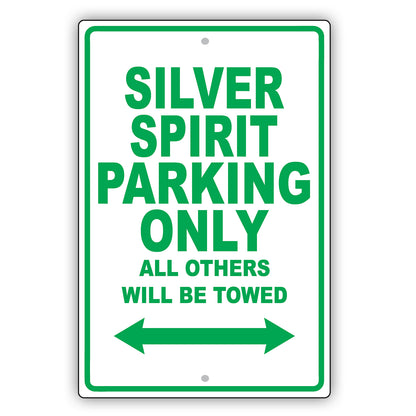 Rolls Royce Silver Spirit Parking All Others Will Be Towed Aluminum Garage Sign