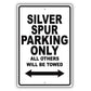 Rolls Royce Silver Spur Parking Only All Others Will Be Towed Aluminum Garage Sign