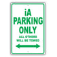 Scion Ia Parking Only All Others Will Be Towed Aluminum Decor Garage Sign