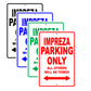 Subaru Impreza Parking Only All Others Will Be Towed Aluminum Decor Garage Sign