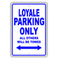 Subaru Loyale Parking Only All Others Will Be Towed Aluminum Decor Garage Sign