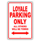 Subaru Loyale Parking Only All Others Will Be Towed Aluminum Decor Garage Sign