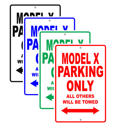 Tesla Model X Parking Only All Others Will Be Towed Aluminum Decor Garage Sign