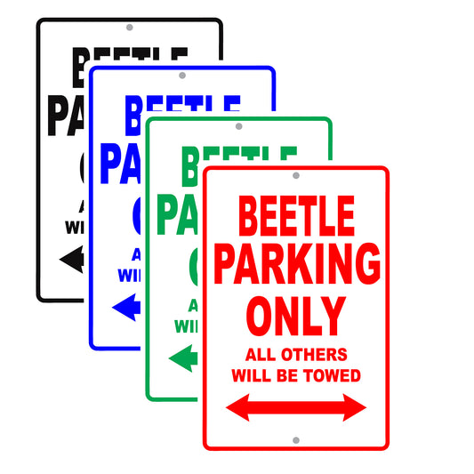 Volkswagen Beetle Parking Only All Others Will Be Towed Aluminum Decor Garage Sign