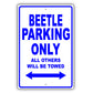 Volkswagen Beetle Parking Only All Others Will Be Towed Aluminum Decor Garage Sign