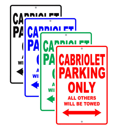 Volkswagen Cabriolet Parking Only All Others Will Be Towed Aluminum Decor Garage Sign