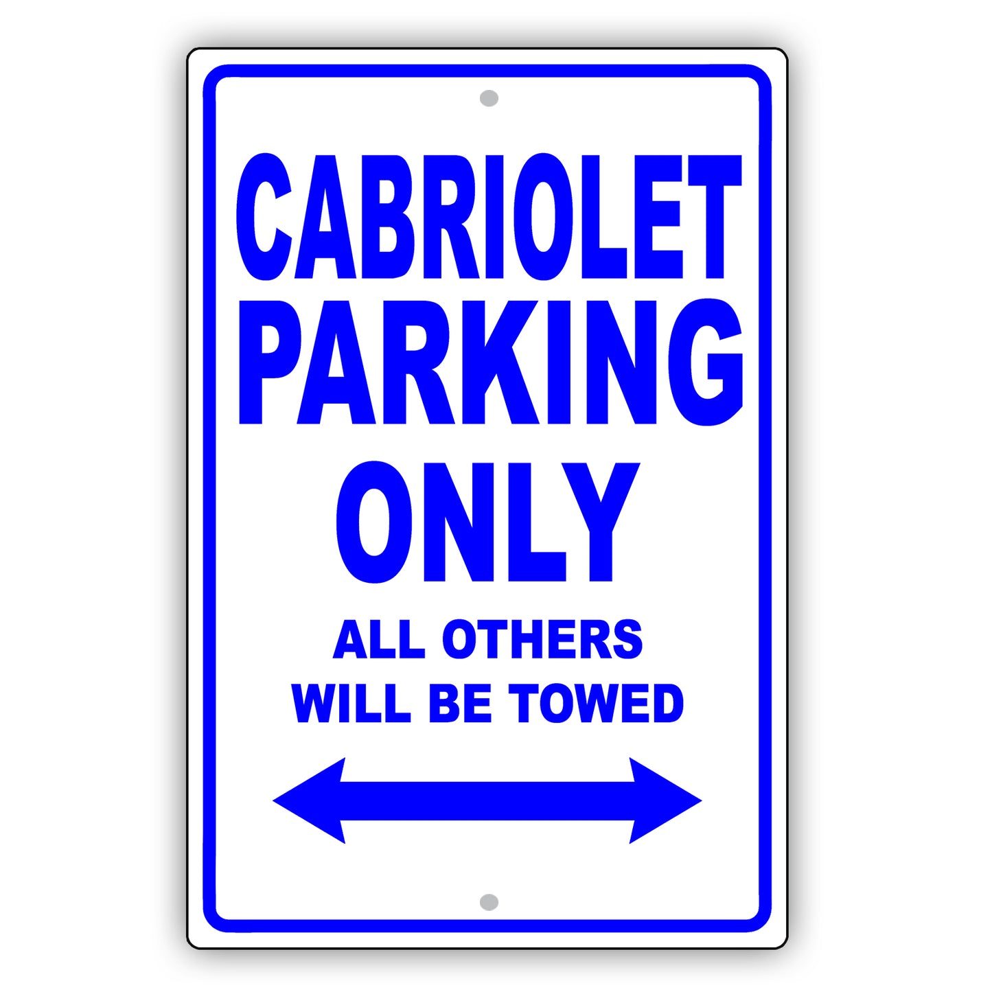 Volkswagen Cabriolet Parking Only All Others Will Be Towed Aluminum Decor Garage Sign