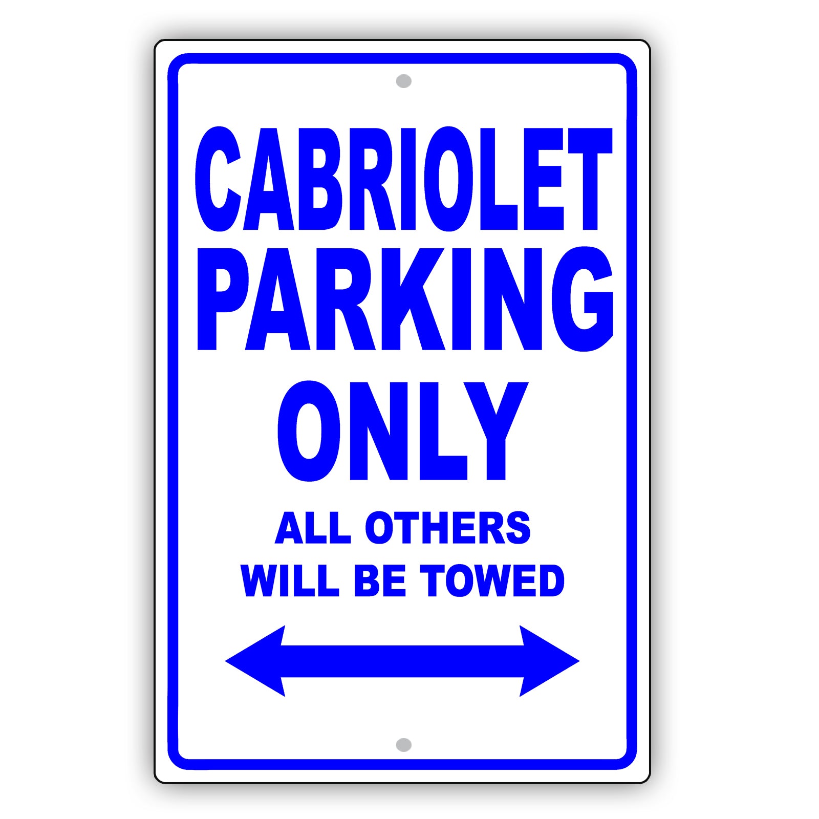 Volkswagen Cabriolet Parking Only All Others Will Be Towed Aluminum Decor Garage Sign