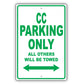 Volkswagen Cc Parking Only All Others Will Be Towed Aluminum Decor Garage Sign