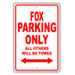 Volkswagen Fox Parking Only All Others Will Be Towed Aluminum Decor Garage Sign