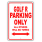 Volkswagen Golf R Parking Only All Others Will Be Towed Aluminum Decor Garage Sign
