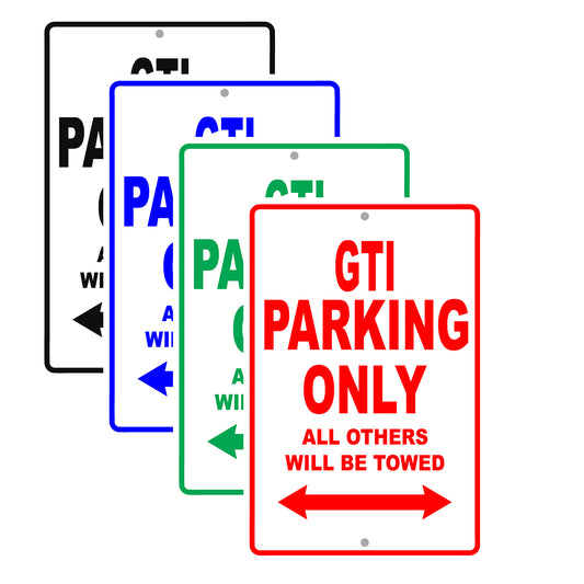 Volkswagen Gti Parking Only All Others Will Be Towed Aluminum Decor Garage Sign