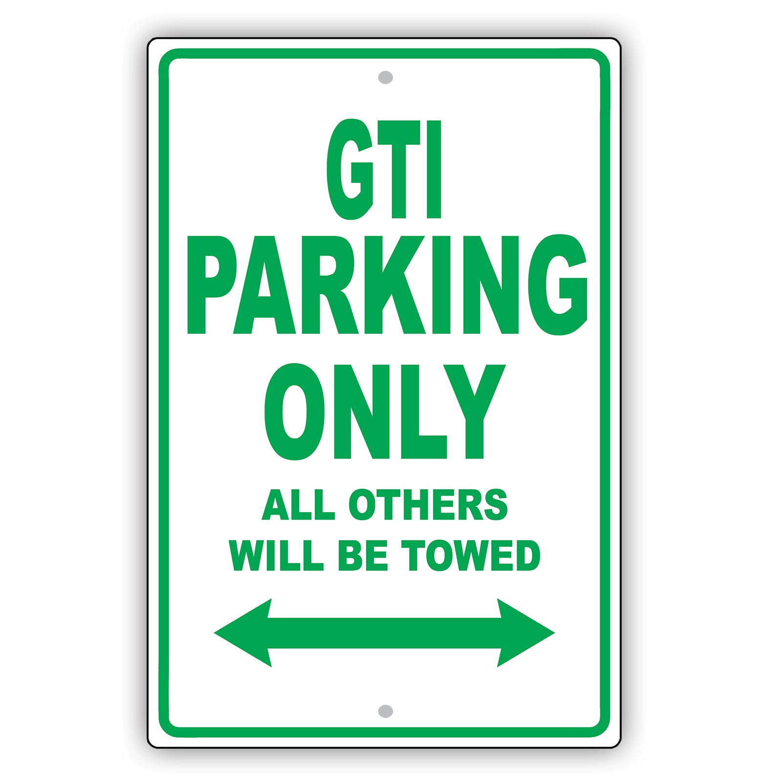 Volkswagen Gti Parking Only All Others Will Be Towed Aluminum Decor Garage Sign